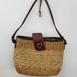 Brighton Medium Straw Shoulder Hobo Crossbody Puse